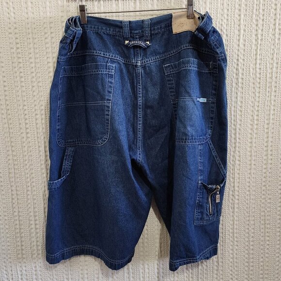 Vintage FOX Y2K Baggy Hip Hop Zipper Denim Men's Jean Shorts Size 3X - Picture 2 of 15